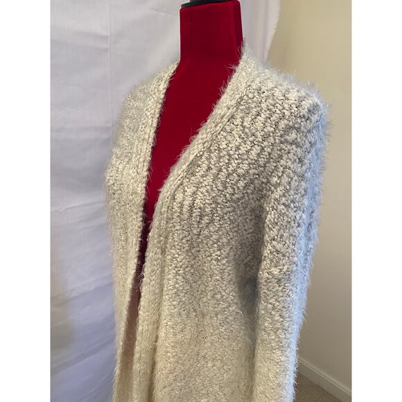 Womens large ombre cardigan sweater jacket soft in gray to cream by Ruby Moon - Picture 6 of 9